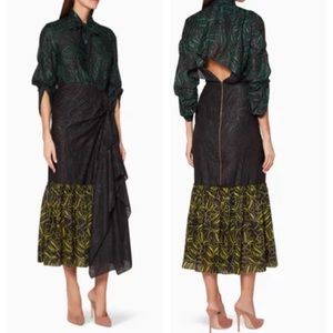 ROLAND MOURET Black Embroidered Dana Dress